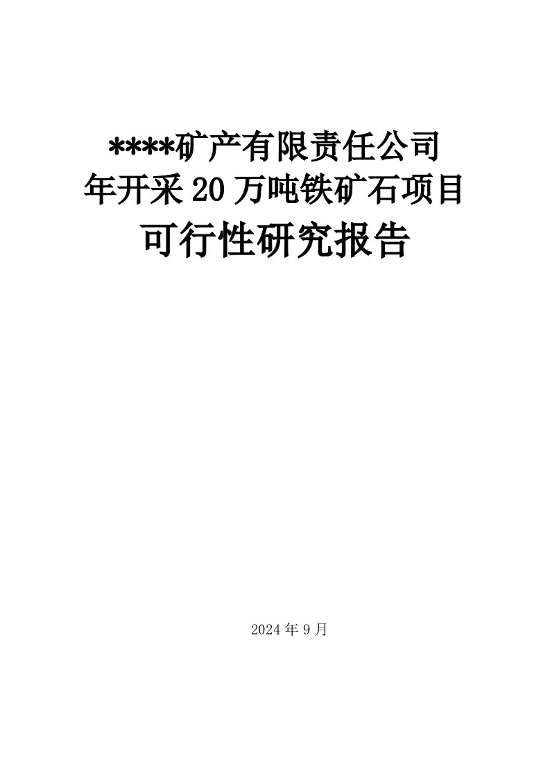 年开采20万吨铁矿石项目可行性研究报告