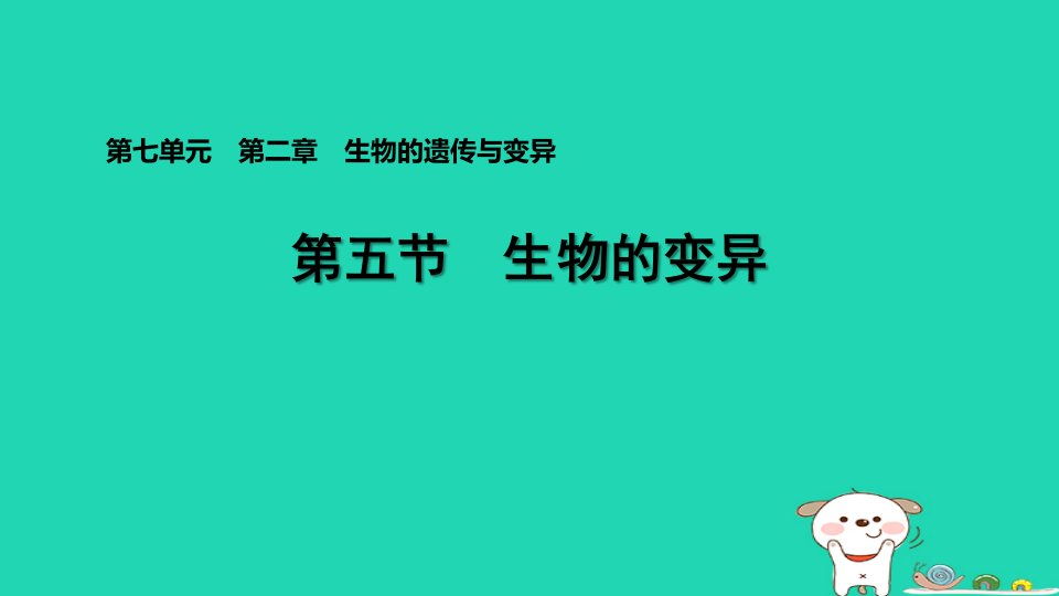 2024八年级生物下册第七单元生物圈中生命的延续和发展第二章生物的遗传和变异第五节生物的变异习题课件新版新人教版