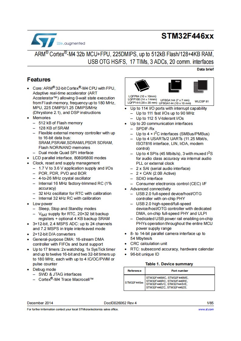 stm32f446数据手册