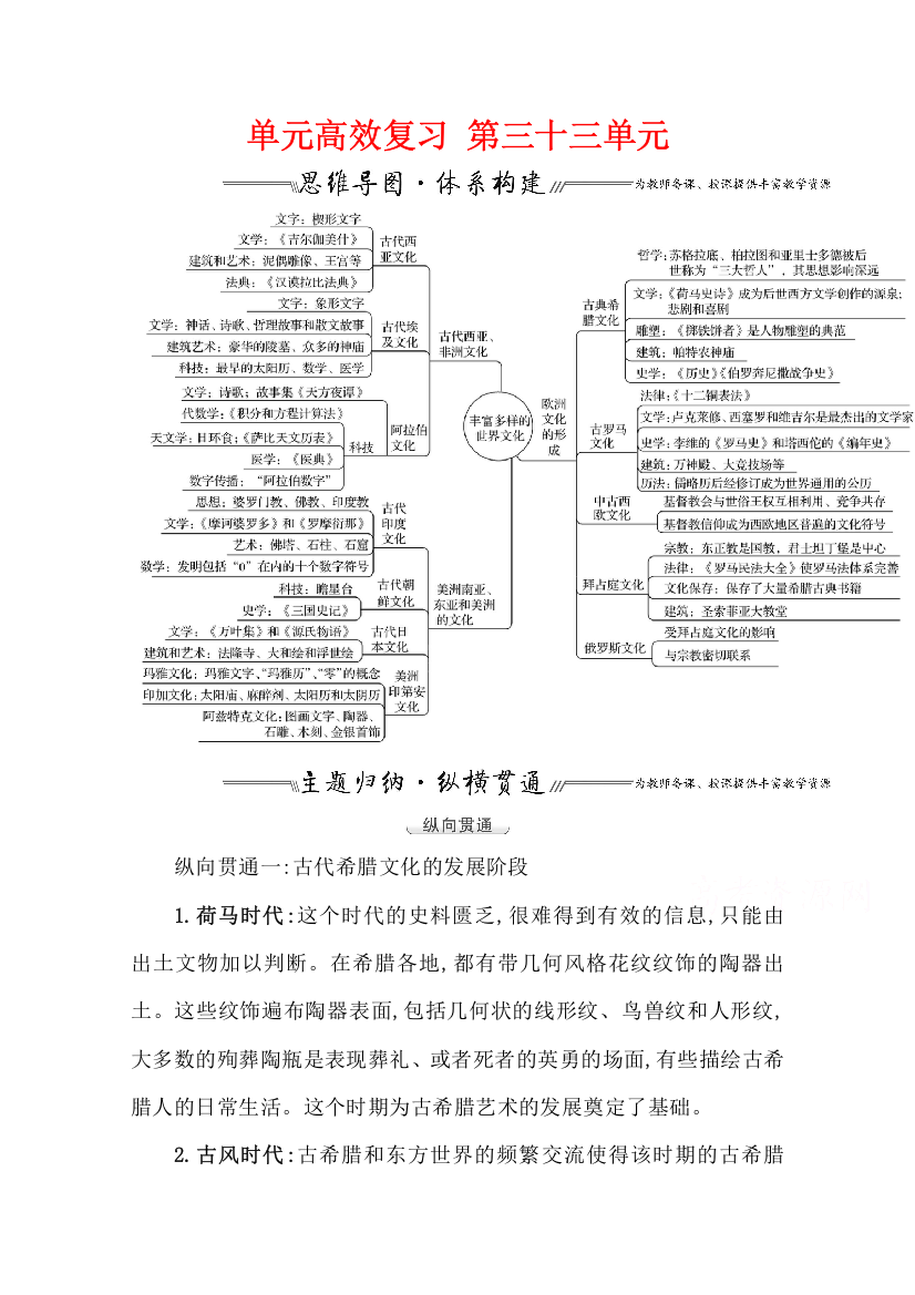 2022高考历史一轮复习教案：第三十三单元