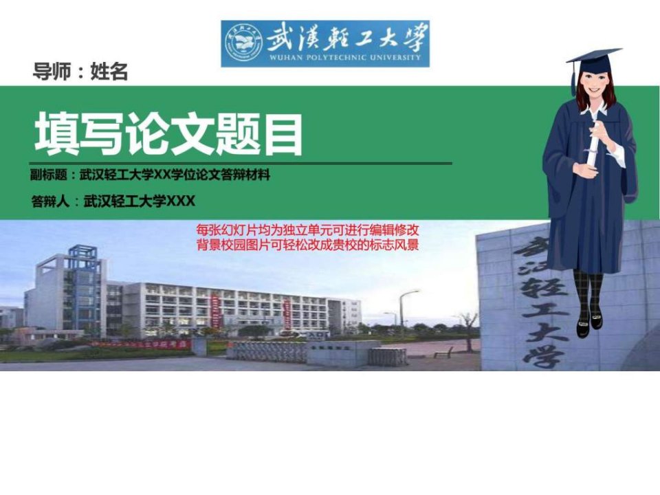 武汉轻工大学本科毕业论文答辩ppt模板动态可编辑模板_....ppt