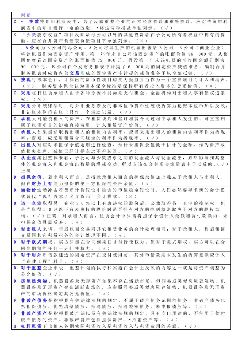 高级财务会计导学判断题