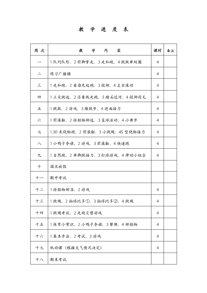 (完整版)小学体育一年级下册教案(全册)-推荐文档