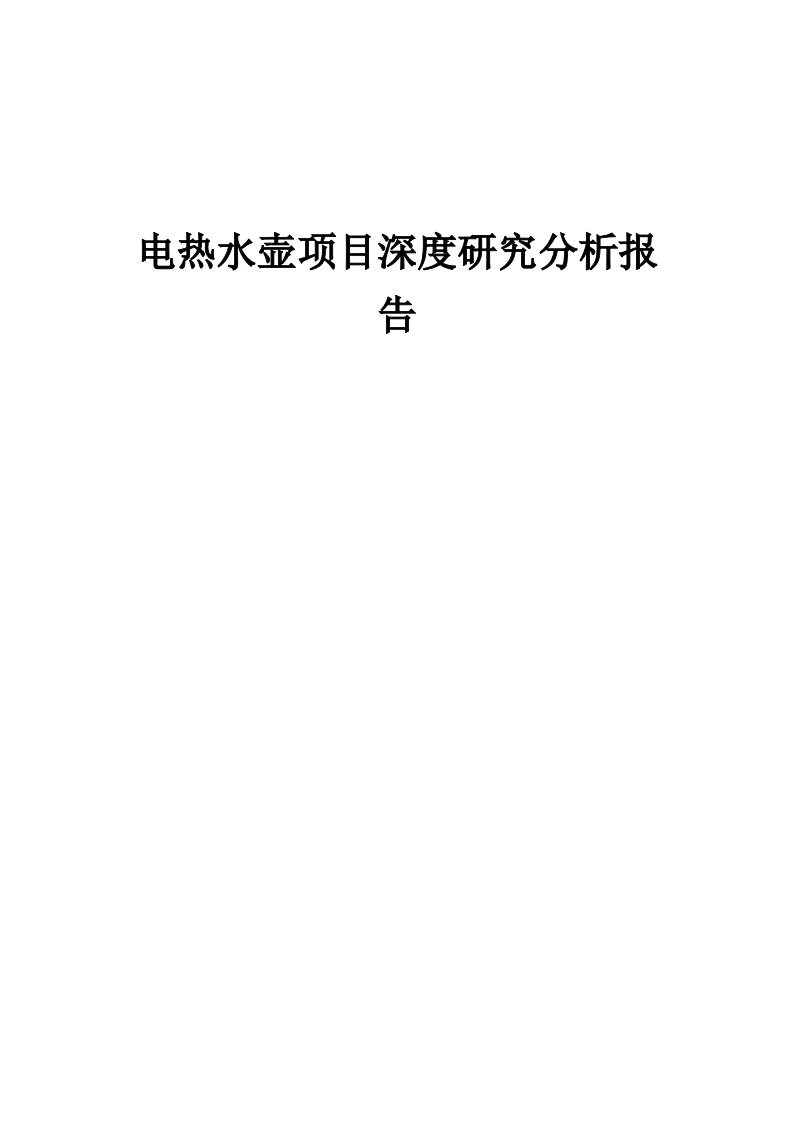 2024年电热水壶项目深度研究分析报告