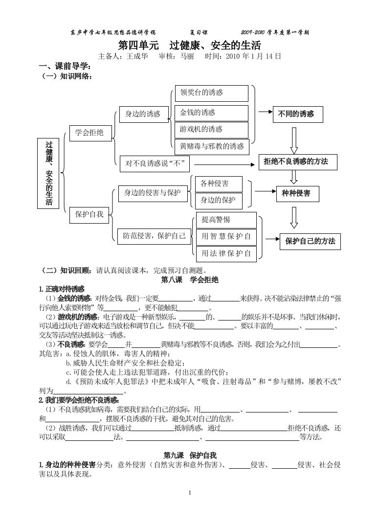 期末复习（第四单元）