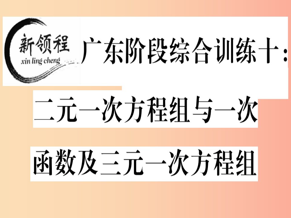 八年级数学上册阶段综合训练十二元一次方程组与一次函数及三元一次方程组习题讲评北师大版