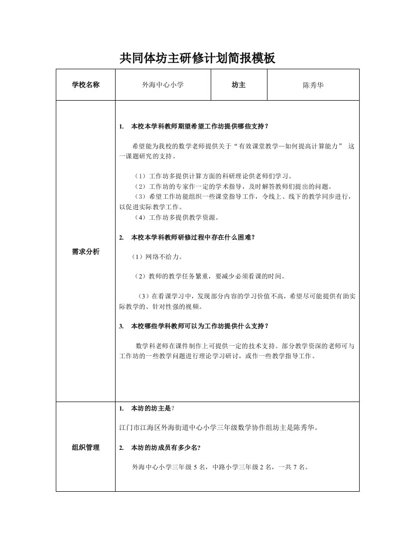 共同体坊主研修计划简报模板（陈秀华）