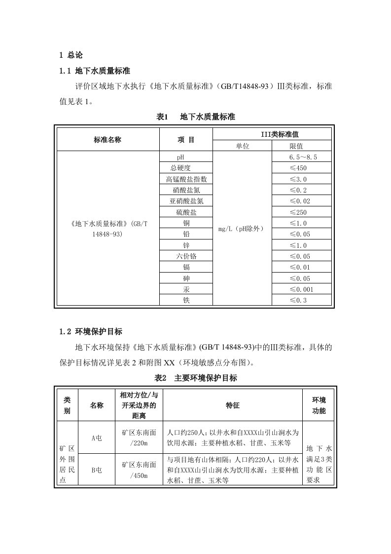 矿山地下水环境影响评价报告