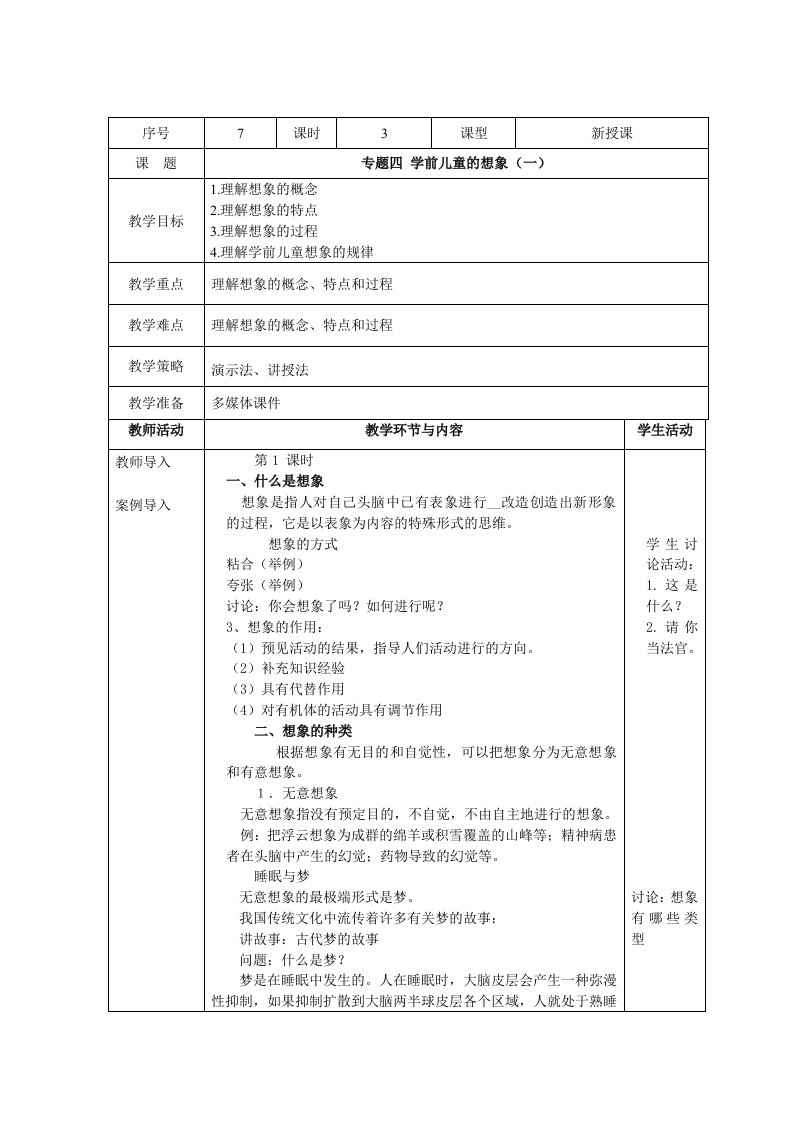 学前儿童发展心理学想象一