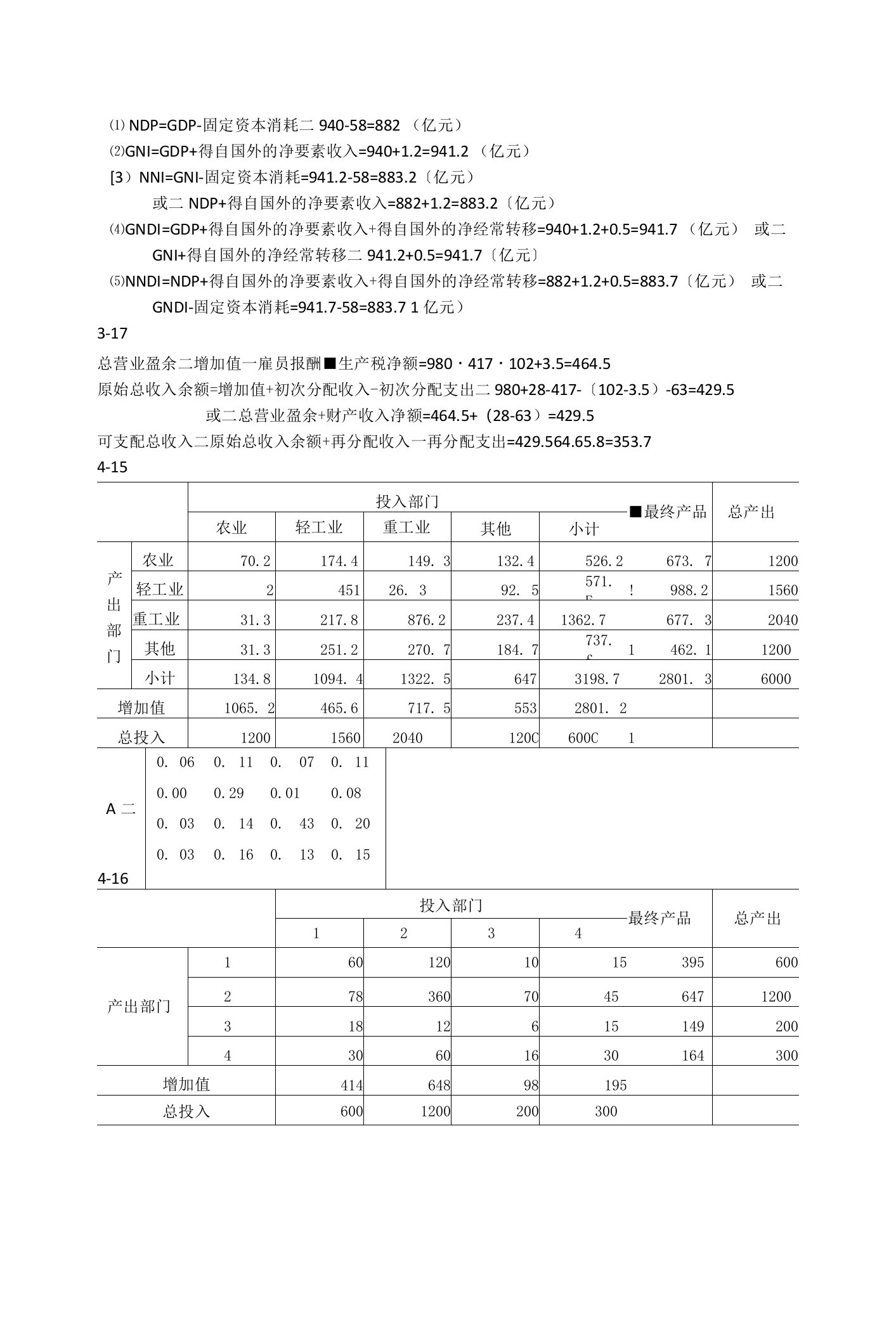 国民经济统计学课后答案杨灿第二版