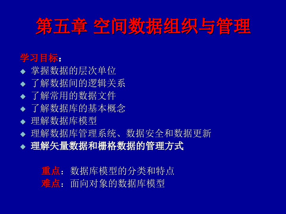 地理信息系统第五章空间数据组织与管理