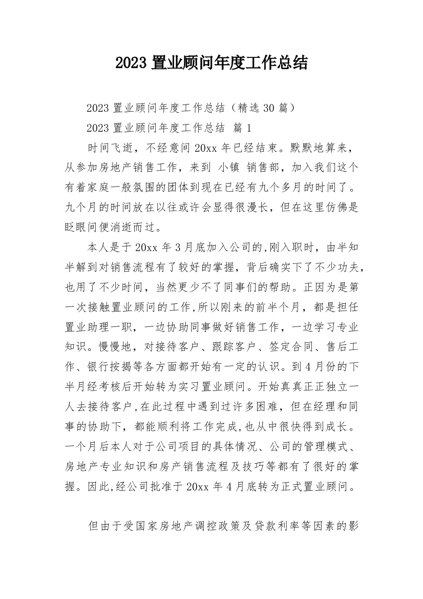 2023置业顾问年度工作总结_1