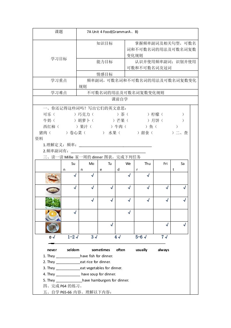 牛津英语译林版7AUnit