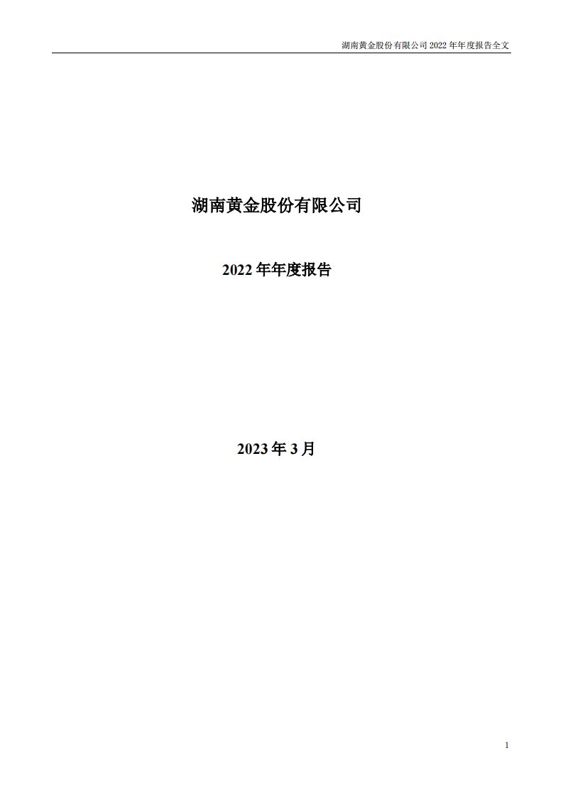 深交所-湖南黄金：2022年年度报告-20230328