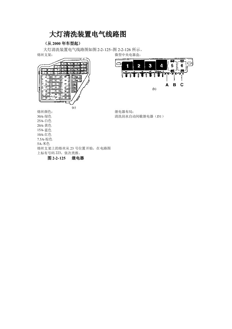 汽车大灯清洗装置电气线路图