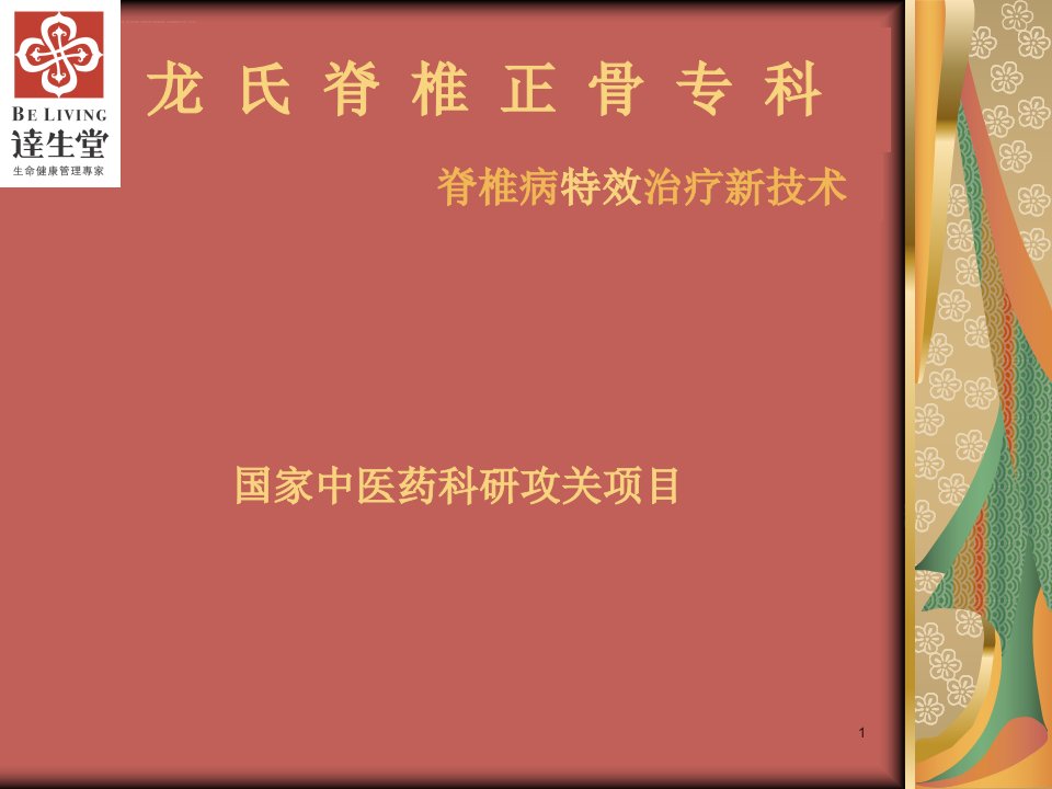 龙氏脊椎正骨专科ppt课件