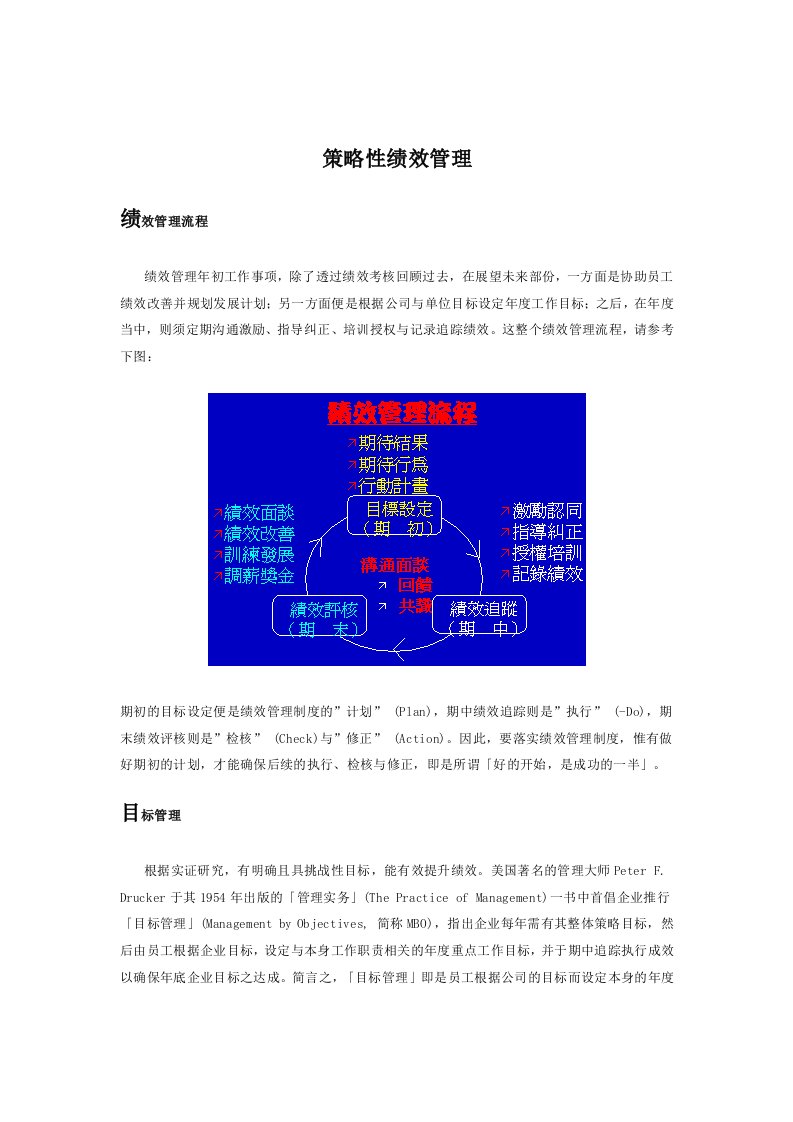 企业策略性绩效管理概要