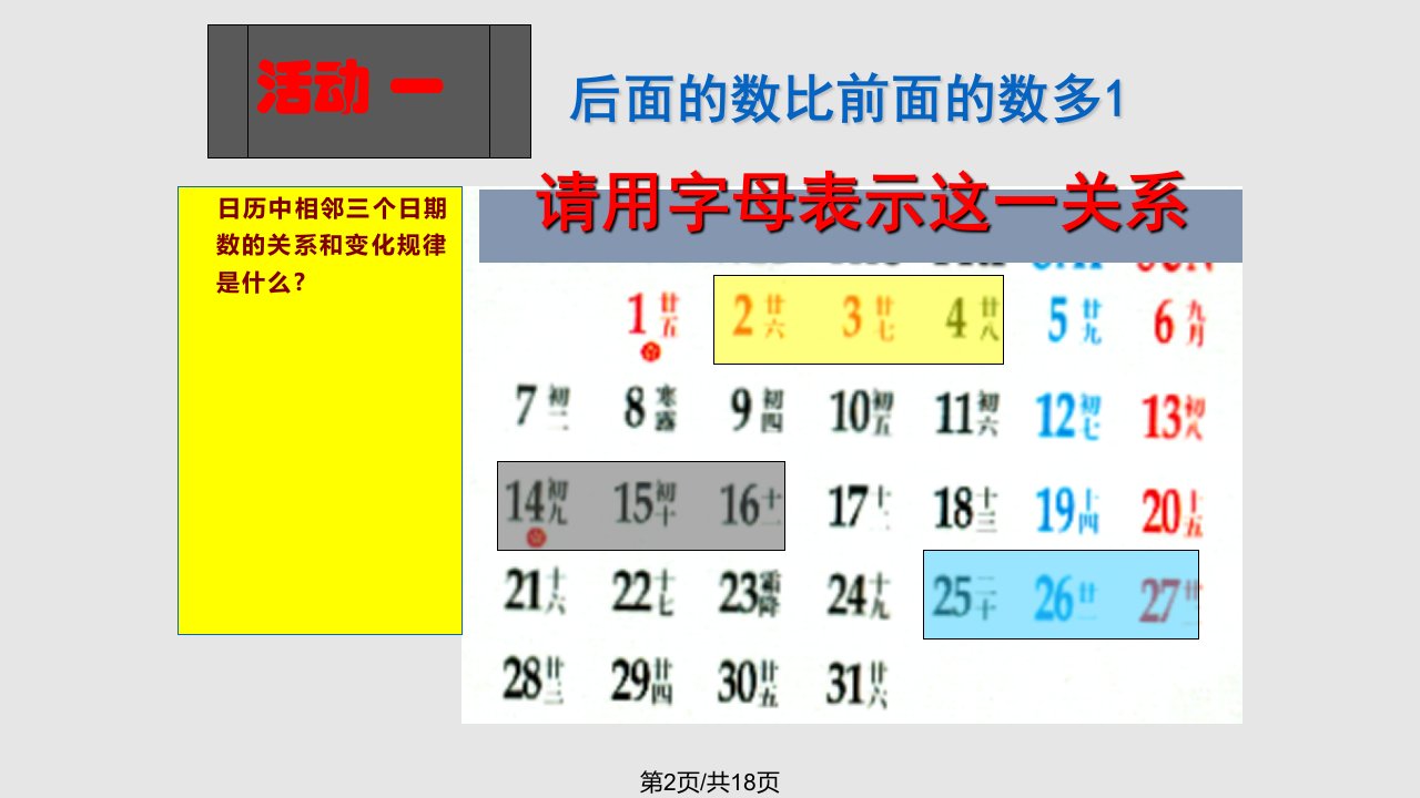 数学探索规律北师大七年级上