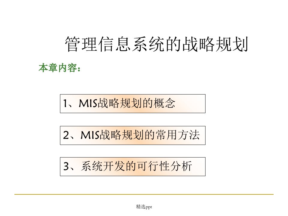 管理信息系统的战略规划