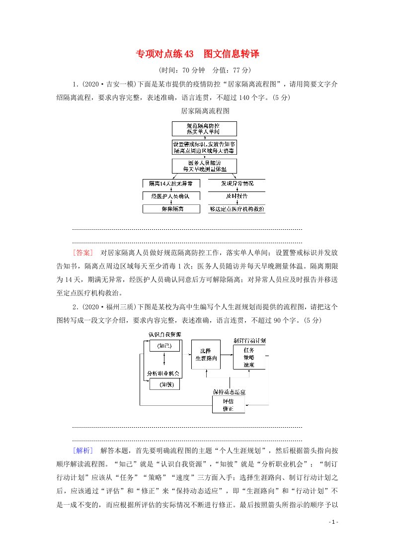 2022高考语文一轮复习专项对点练43图文信息转译含解析