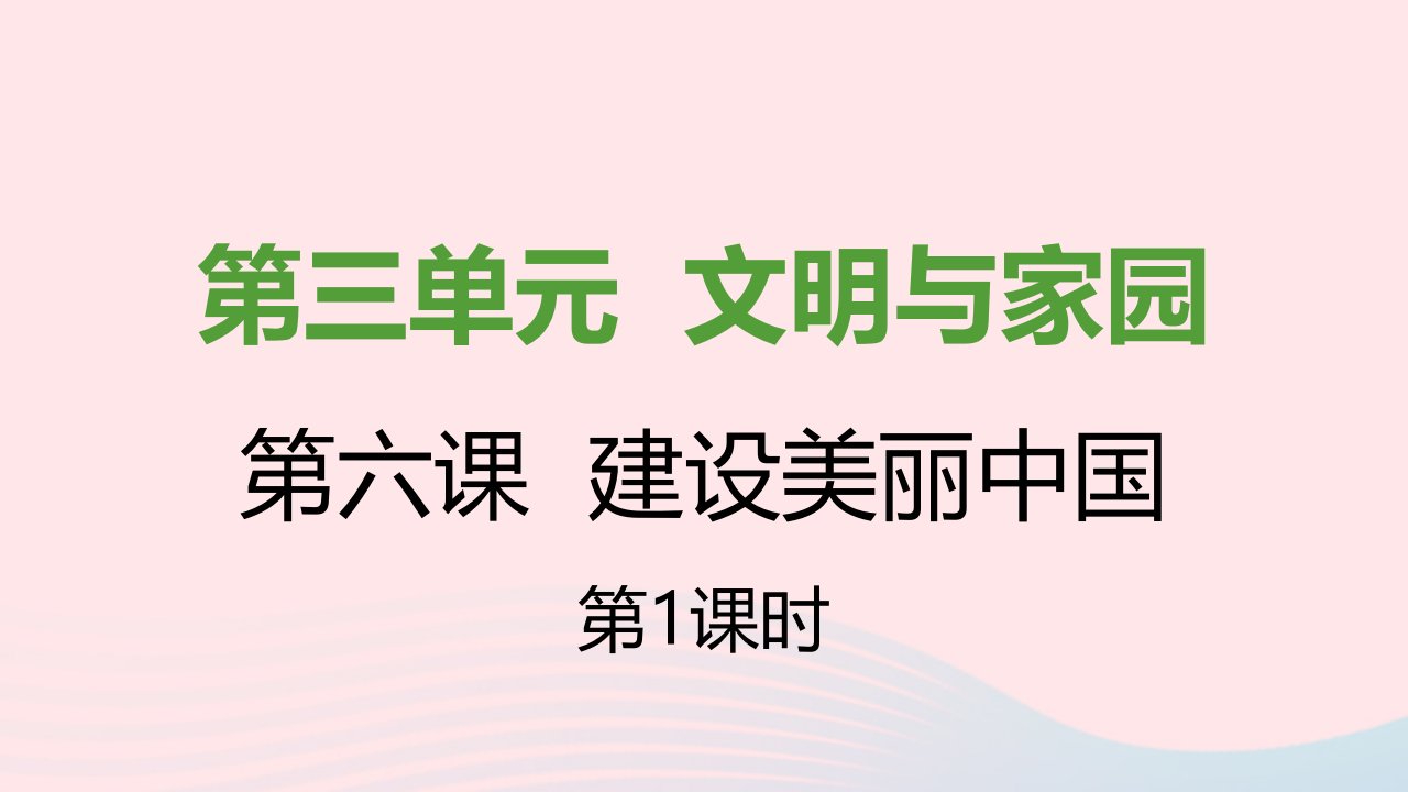 九年级道德与法治上册第三单元文明与家园第六课建设美丽中国第一框正视发展挑战课件新人教版1