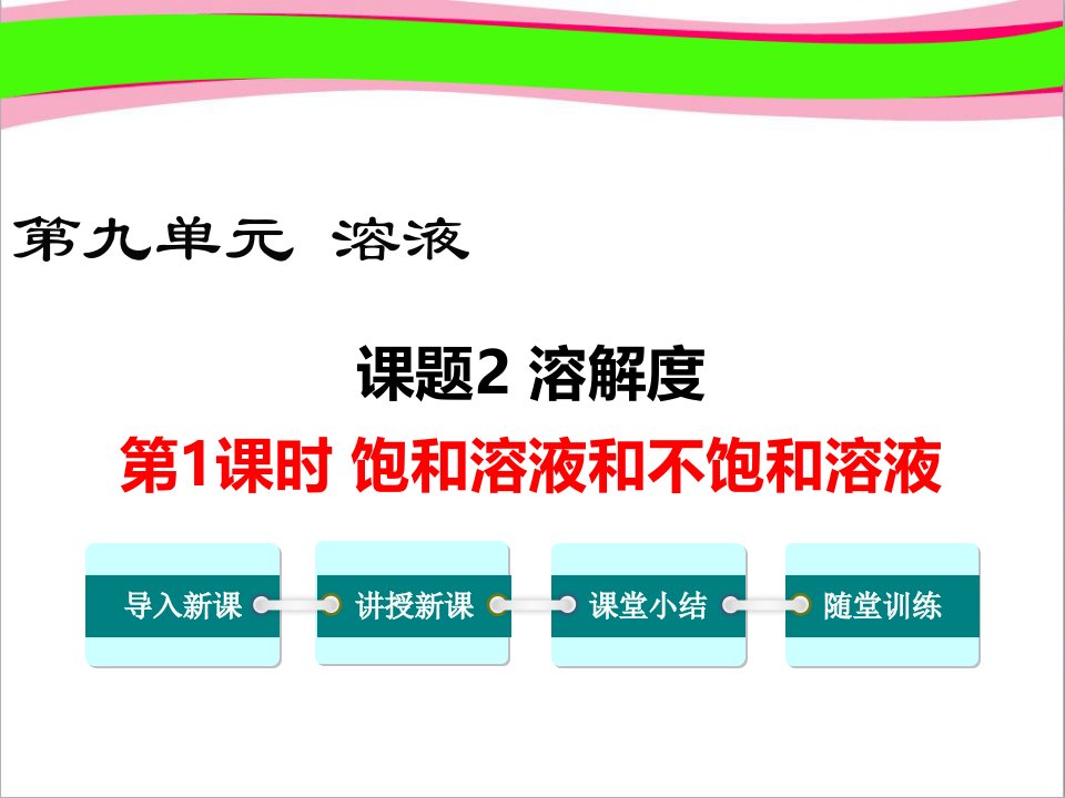 饱和溶液与不饱和溶液---精品化学教学ppt课件