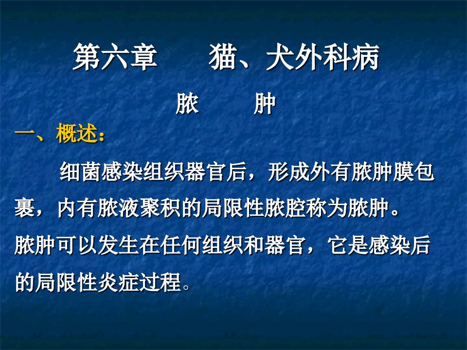 第六章猫、犬外科病