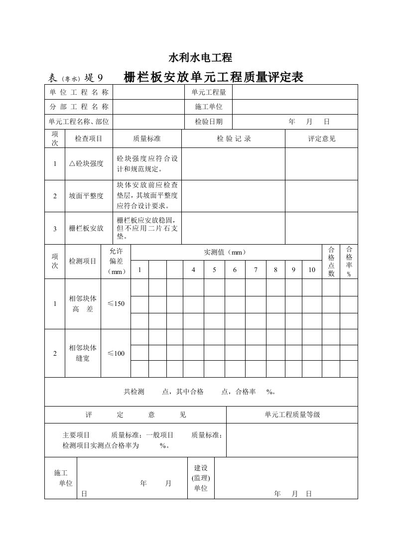 工程资料-表粤水堤9