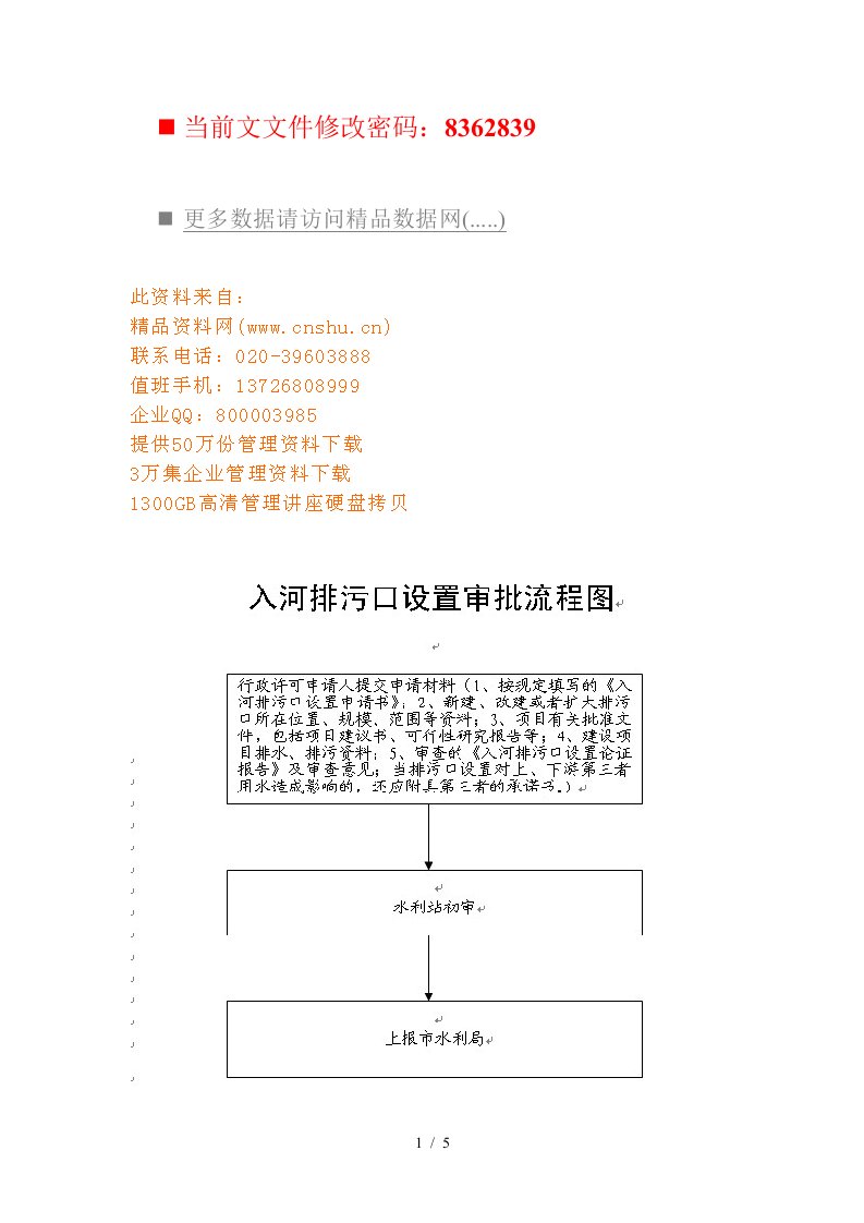 河道管理工作流程图