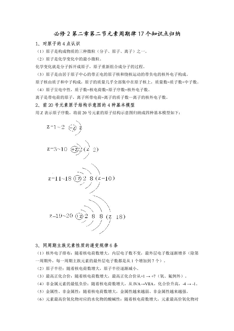 元素周期律17个知识点归纳