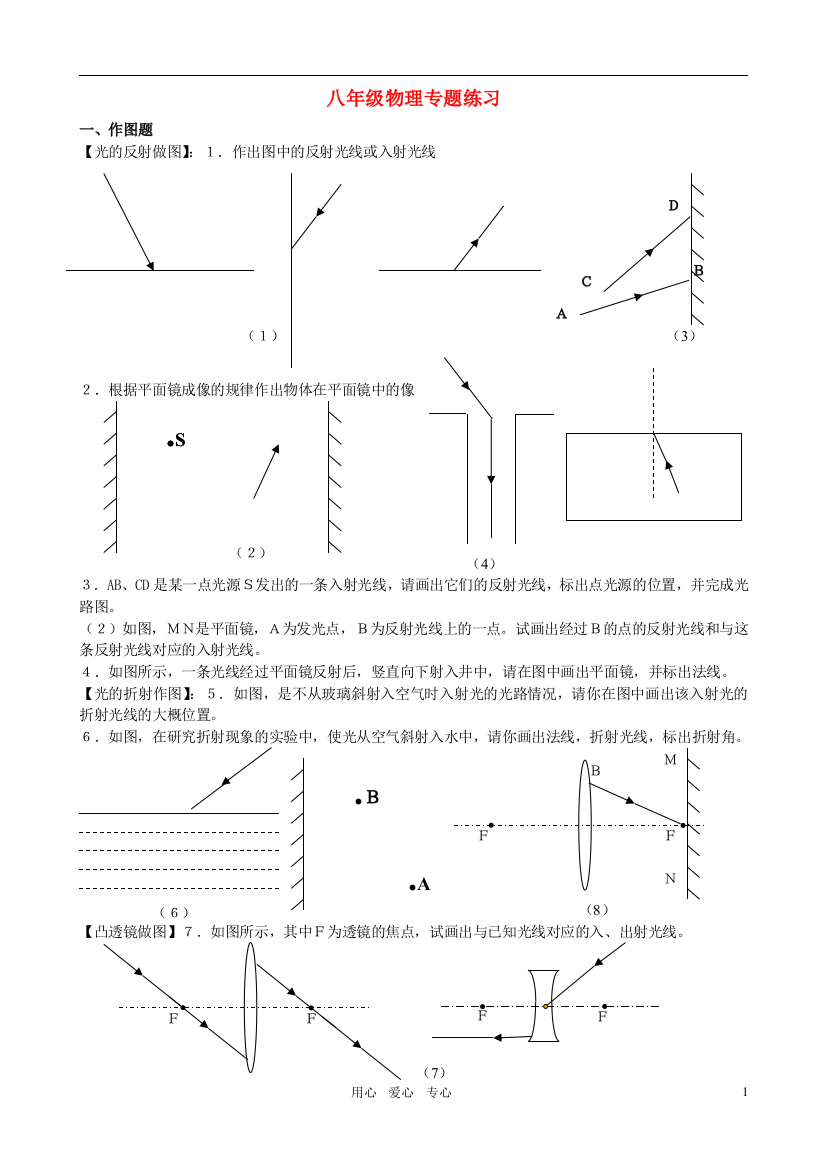 （整理版）八年级物理专题练习