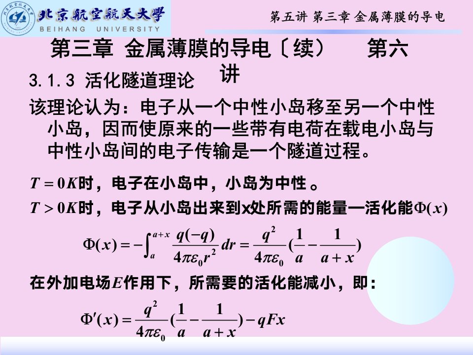 2.1第讲薄膜材料物理第三章金属薄膜的导电ppt课件