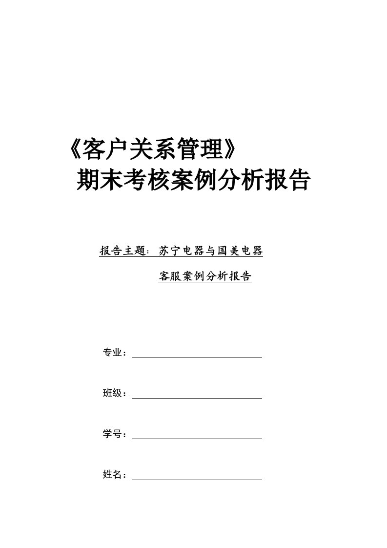 苏宁、国美客服案例分析报告