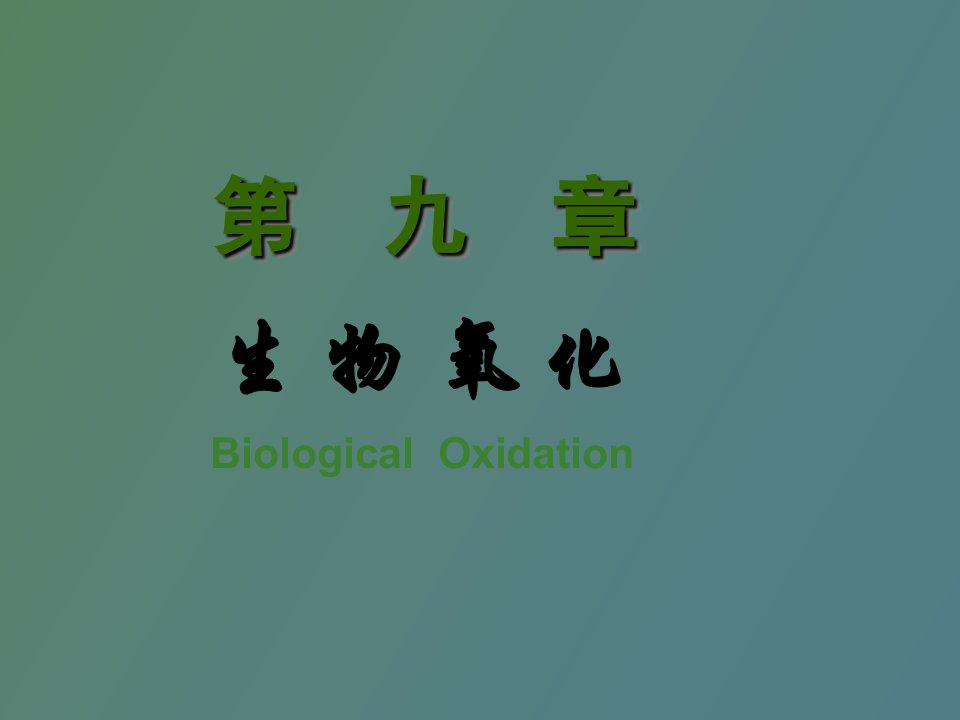 生物化学第九章生物氧化