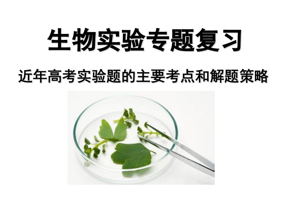 生物实验专题复习