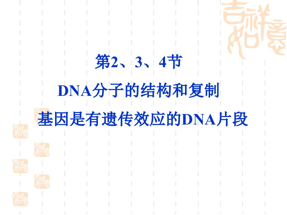 DNA的分子结构和复制