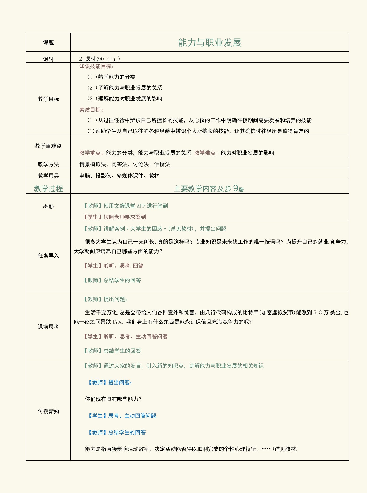 《点亮生命——大学生职业生涯发展与就业指导》教案