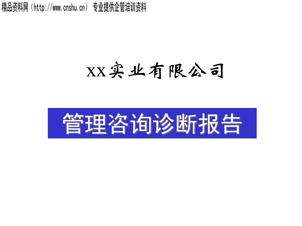 xx实业有限公司_管理咨询诊断报告