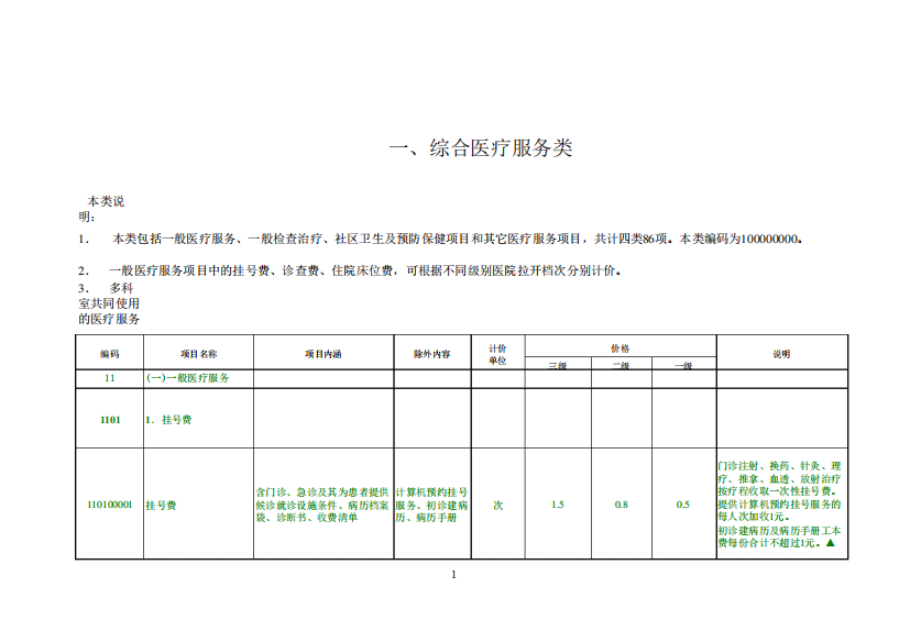 综合医疗服务项目1