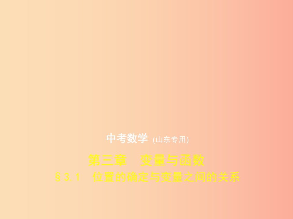 （山东专版）2019版中考数学总复习