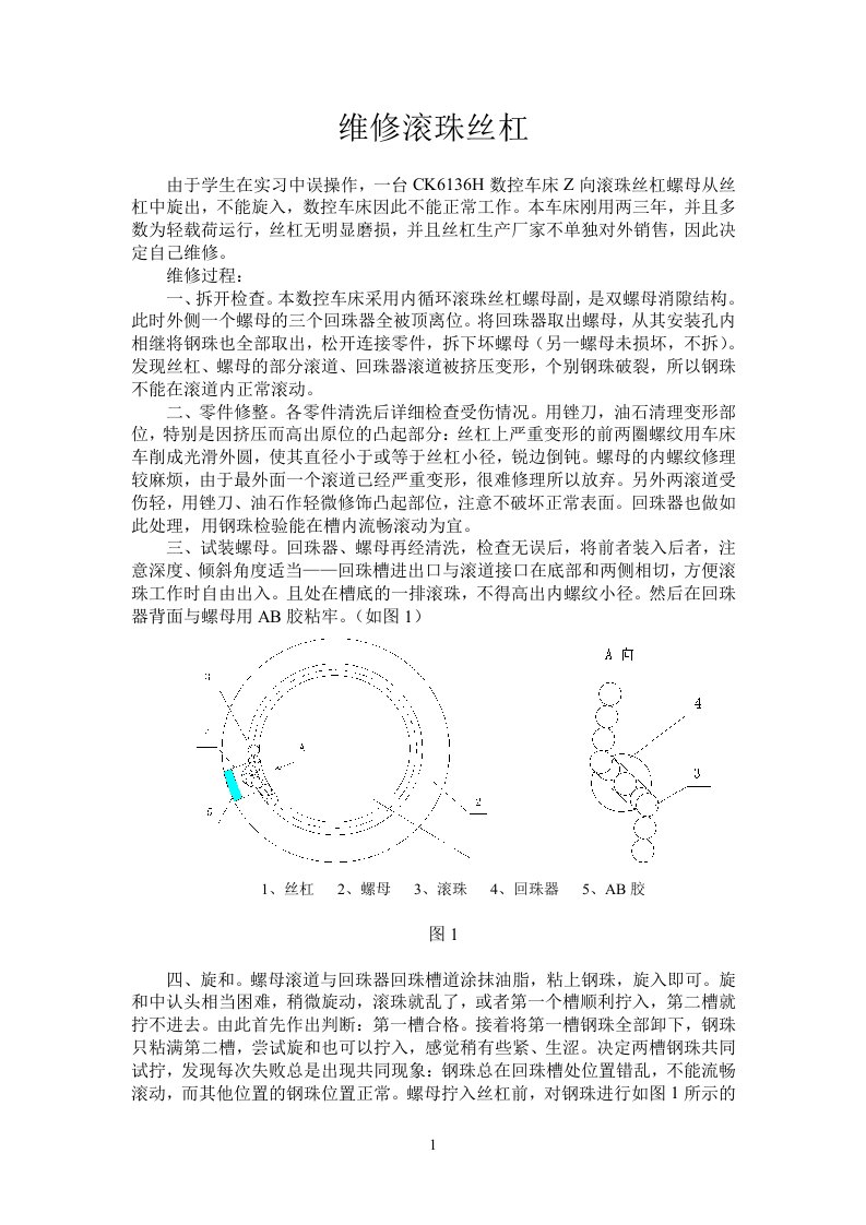 滚珠丝杠维修