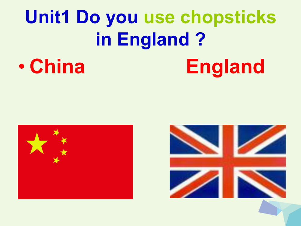 三年级英语上册Module1Unit1DoyouusechopsticksinEngland课件2外研版