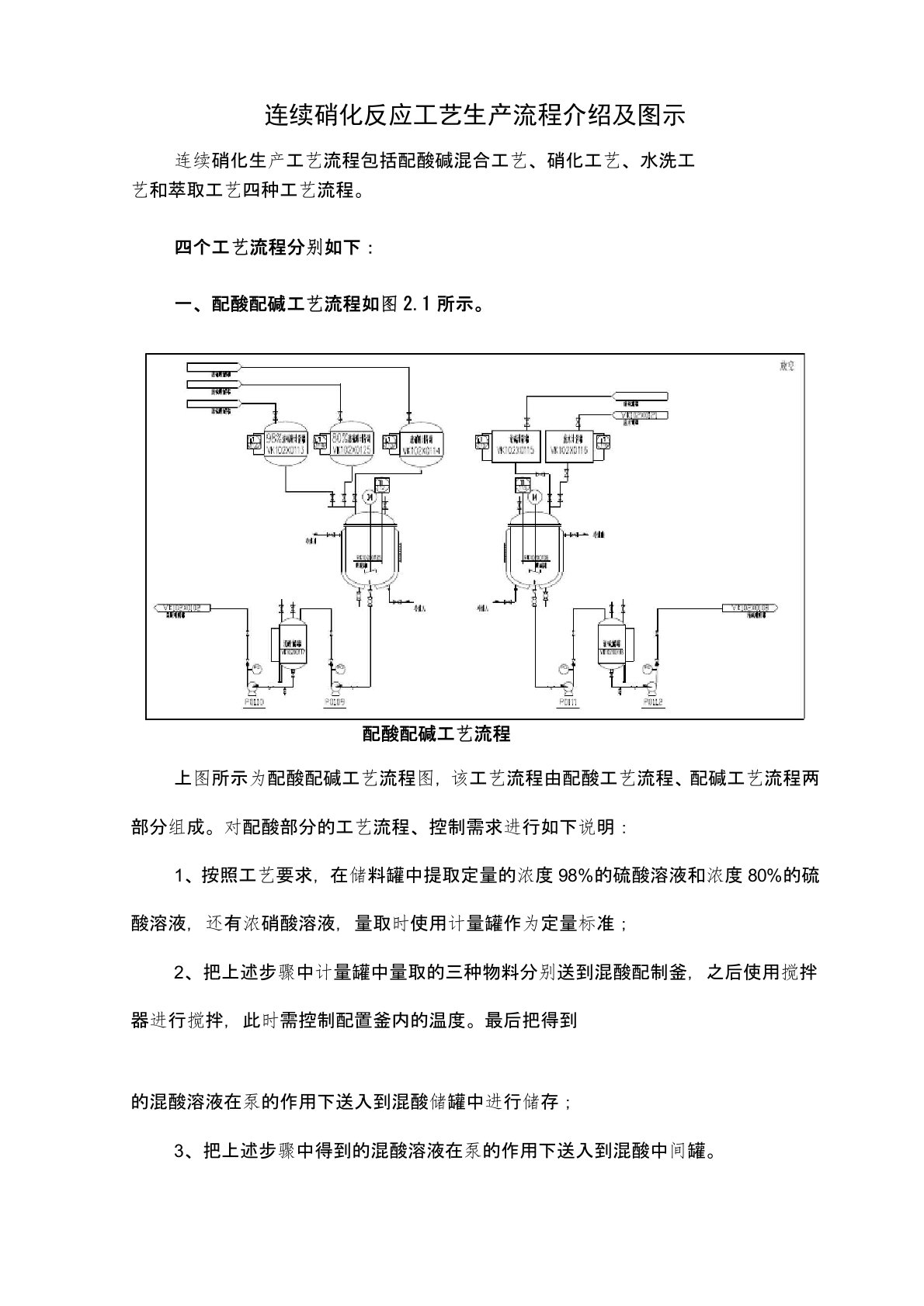 连续硝化反应工艺生产流程介绍及图示