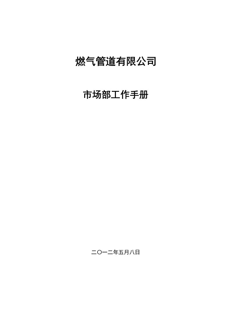 天然气公司市场部工作手册