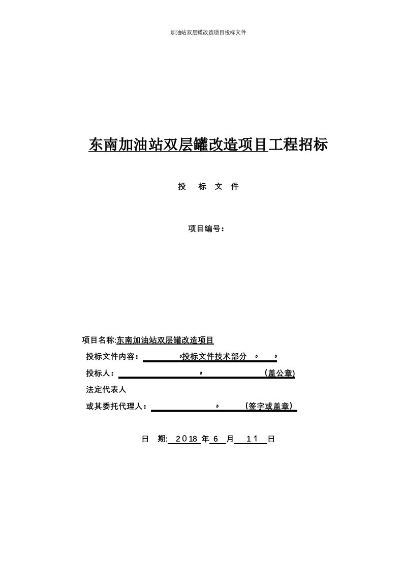 加油站双层罐改造项目投标文件