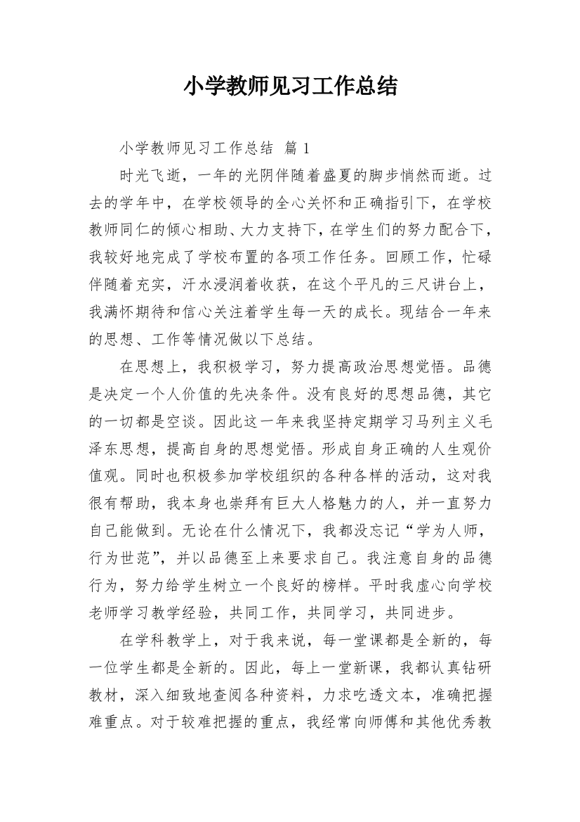 小学教师见习工作总结_3