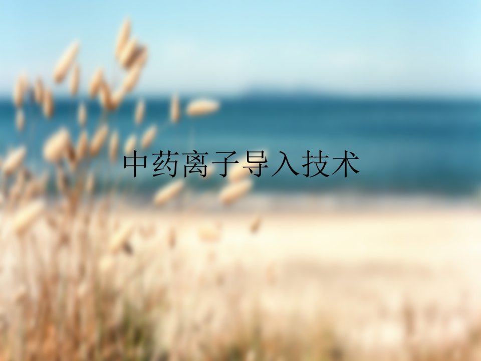 中药离子导入