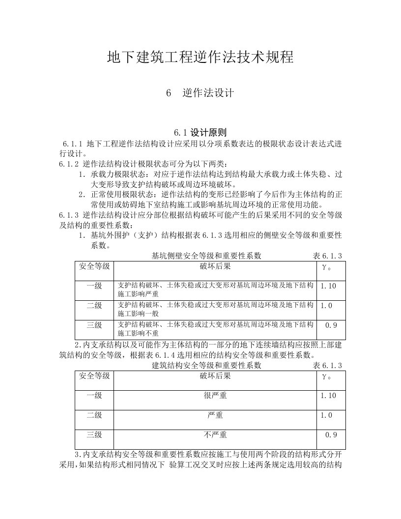 地下建筑工程逆作法技术规程