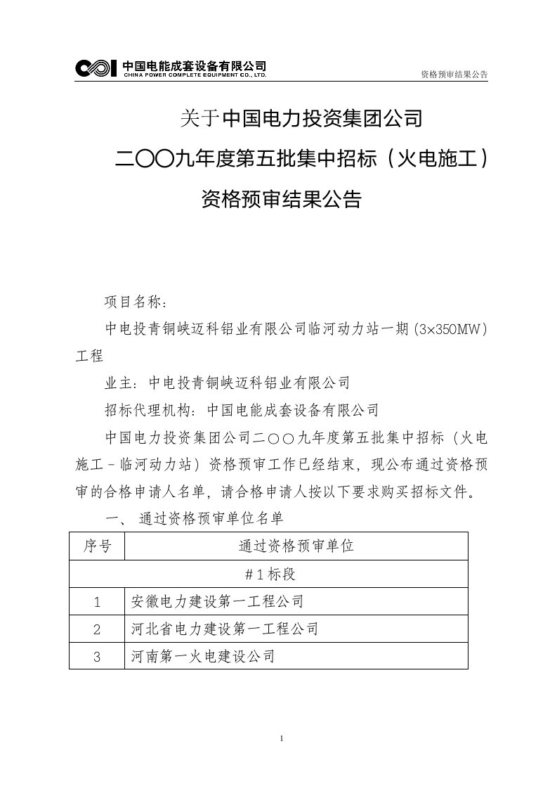 关于中国电力投资集团公司