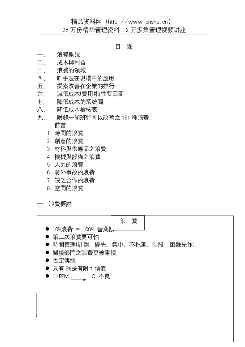 管理现场如何降低成本(1)